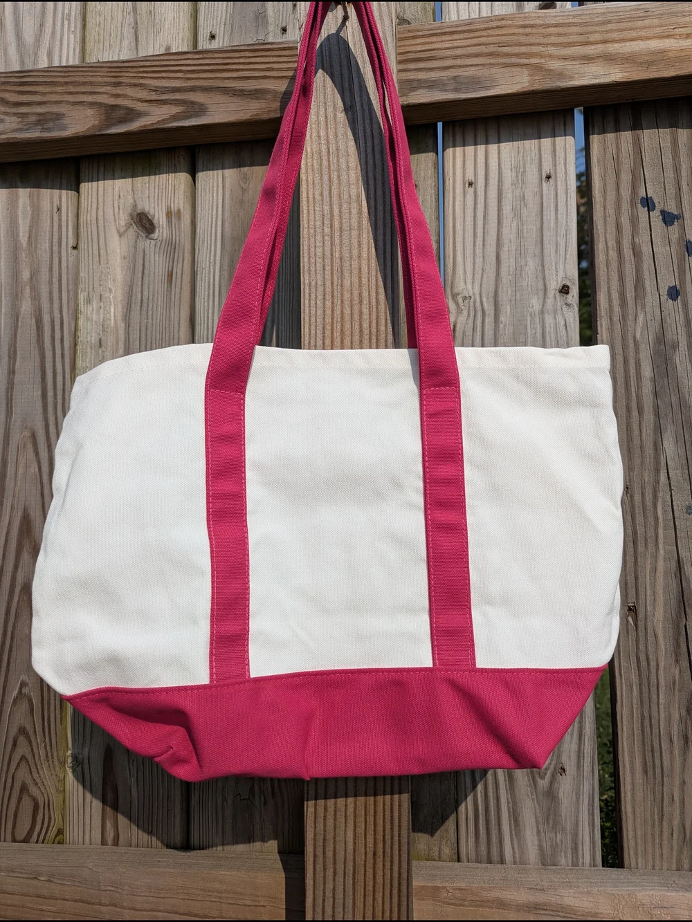Dunkin' Two-Tone Cream and Pink Canvas Tote